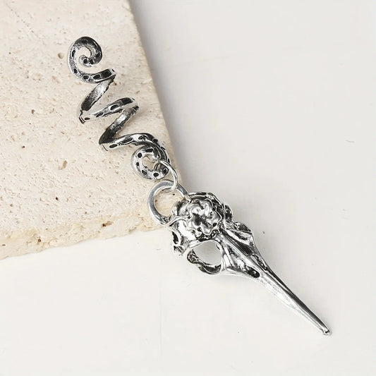 Bird Skull Head Shape Pendant Dreadlock Braid Hair Beads Braids Hair Rings Hippie Style Hair Accessories For Women