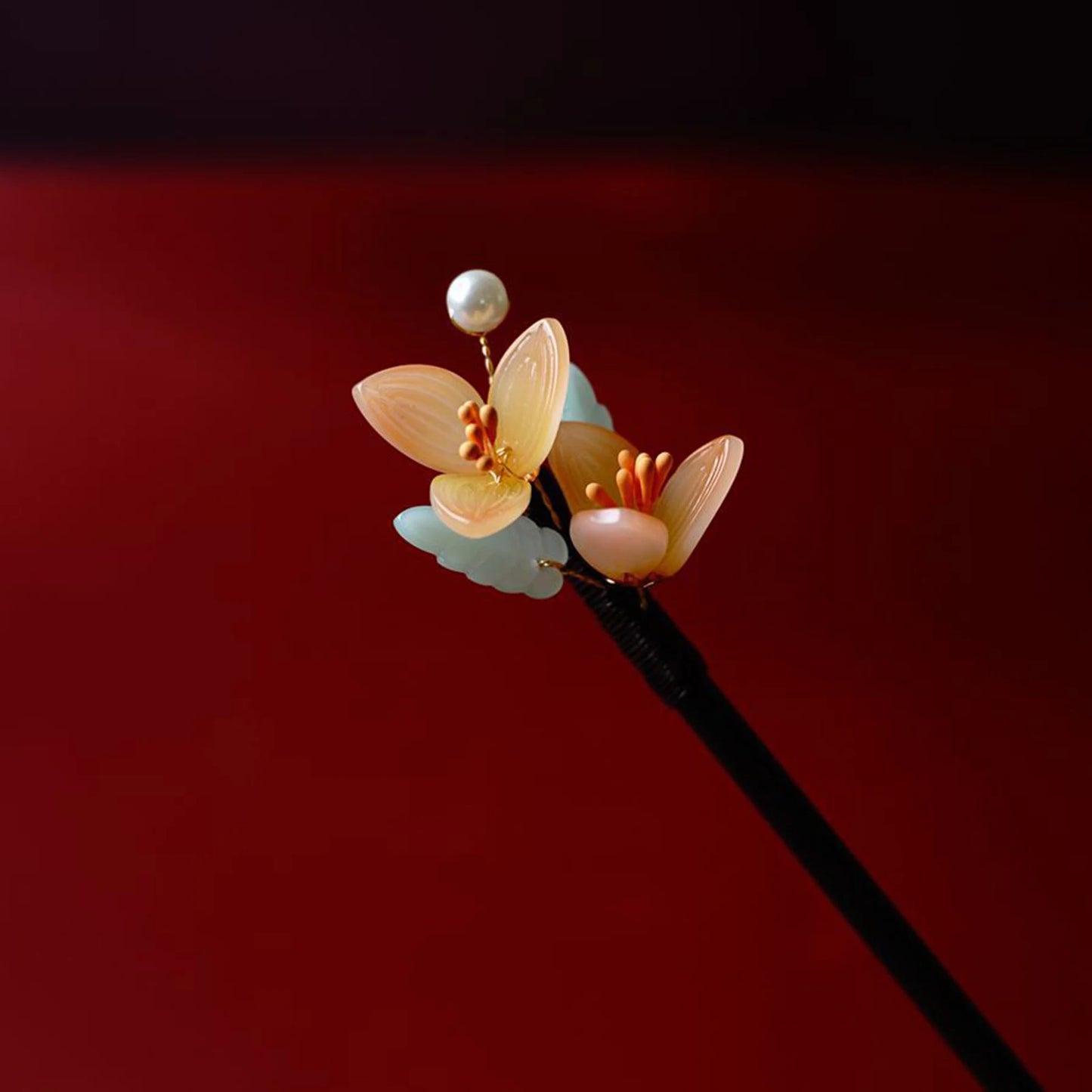 Floral Hair Pins Handmade Wooden Twist Bun Pin Chopsticks Flower Hair Clips Chinese-style Hair Stick