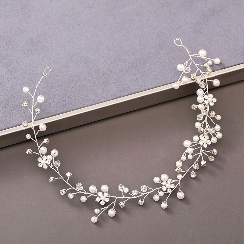 Pearl Crystal  Headband Hairband Rhinestone  Hair Accessories Jewelry Vine For Women