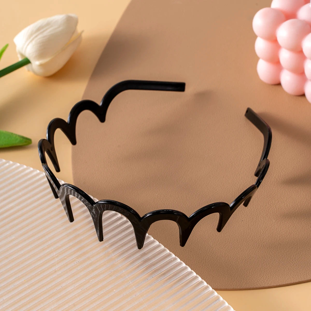 Women Hair Comb Non-Slip Headband Plastic U Shape Hair Hoops Fixed Teeth Fluffy Top Hair Bands Headwear Hair Accessories