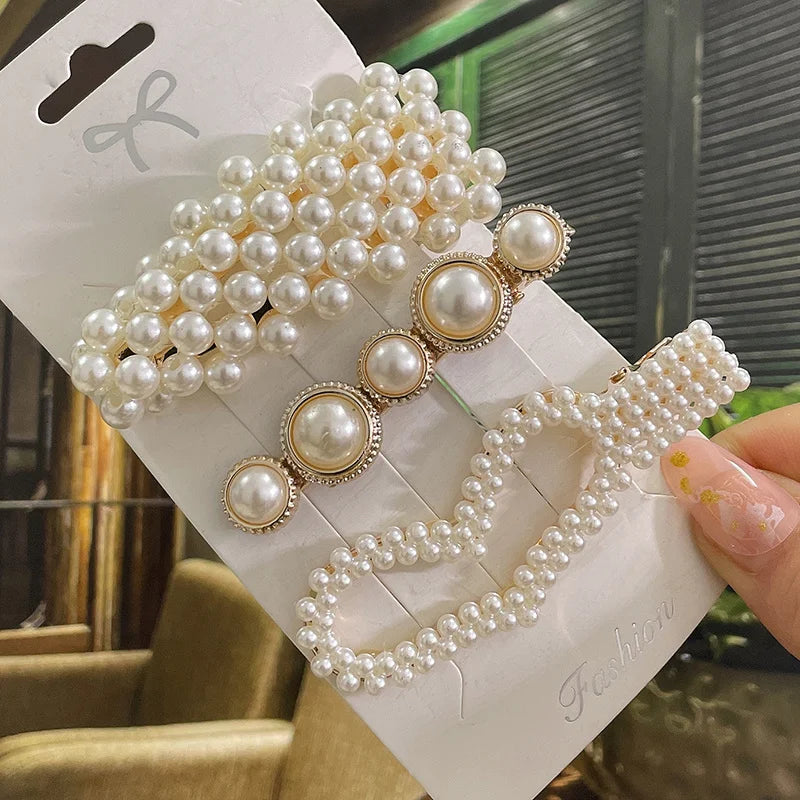 Simulated Pearl Hair Clips For Women Hairpins Geometric Hair Barrettes Fashion Hairgrip Hair Accessories