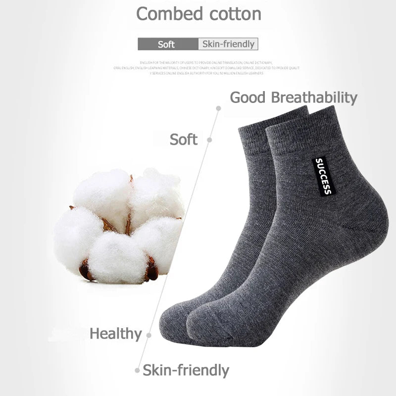 6 Pairs Bamboo Fiber Autumn Winter Men Socks Breathable Cotton Sports Sock Breathable Deodorant Business Socks