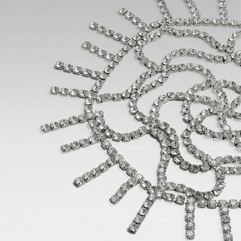 Shiny Tassel Hair Chain  Headpiece  Rhinestone  Geometric Crystal