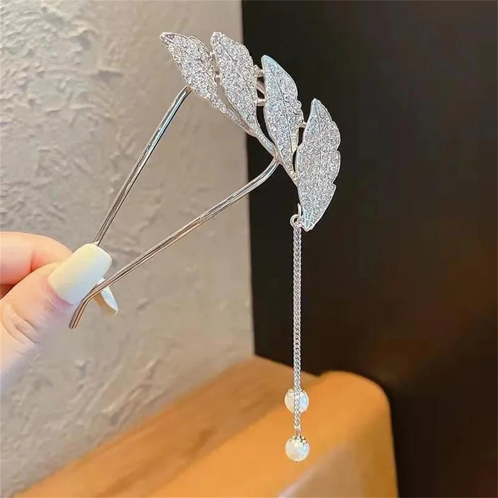 Pearl Hairpins U-shaped Metal Shell Hair Clip Pins Women Girls Hair Sticks Bun Maker Hair Styling Accessories Gifts