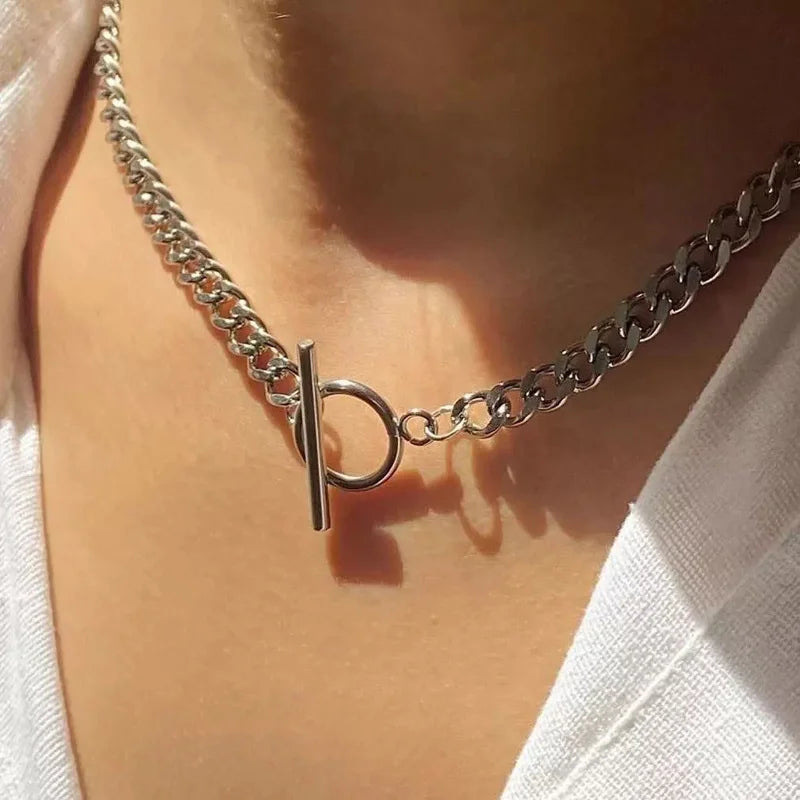 Fashion New Chunky Chain Necklace/bracelet Women Simple Toggle Clasp Stainless Steel Chain Necklace/bracelet For Women Jewelry Gift