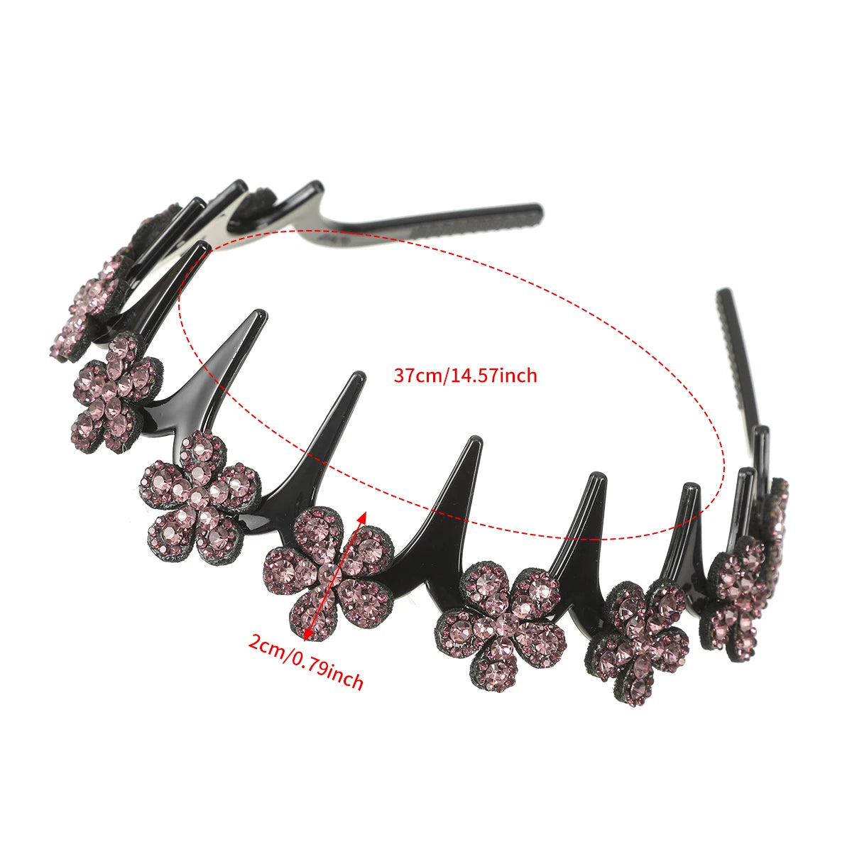 Flower Rhinestone Wave Hairband Headbands Hair Hoops Women  Retro Hair Hoops Face Wash Hairpin Fluffy Texture Toothed Comb