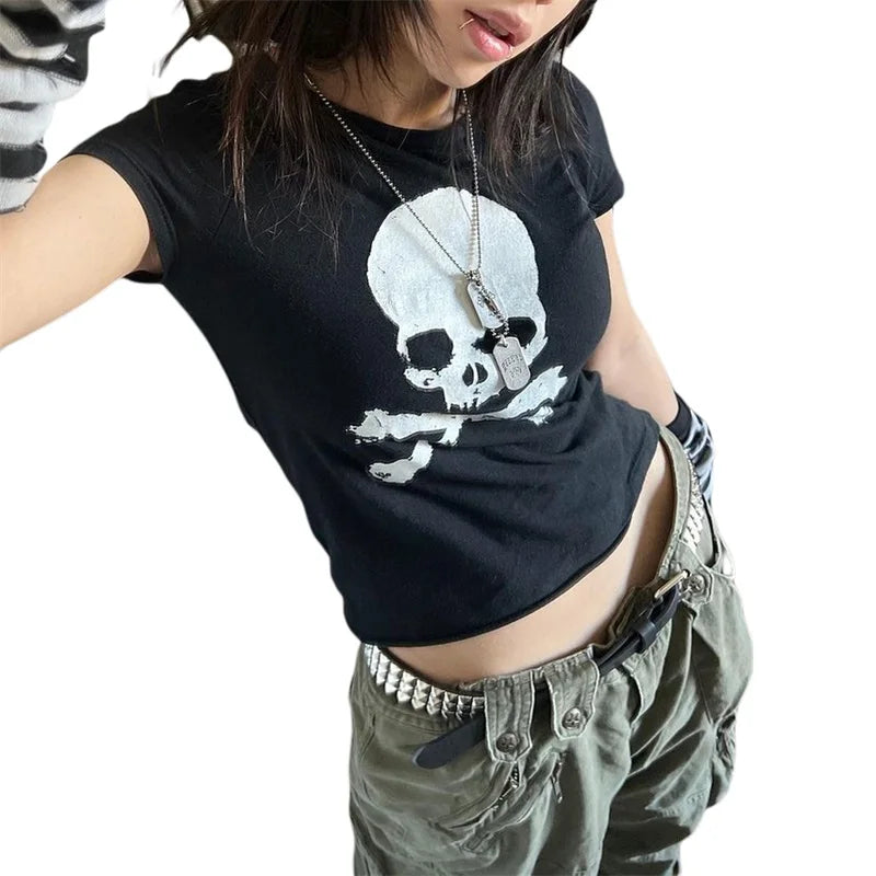 Women s Short Sleeve Round Neck Print Knit Sweater Top
