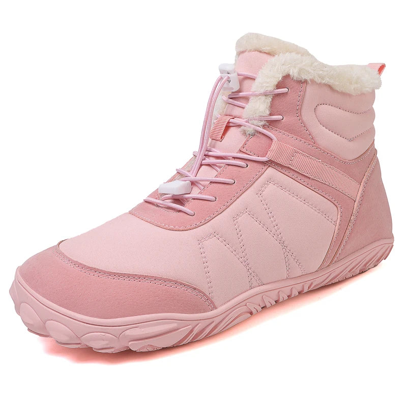 Winter Snow Boots Barefoot Hiking Shoes Waterproof High-Top Booties Anti Slip Minimalist Five Finger Boots for Hiking Climbing