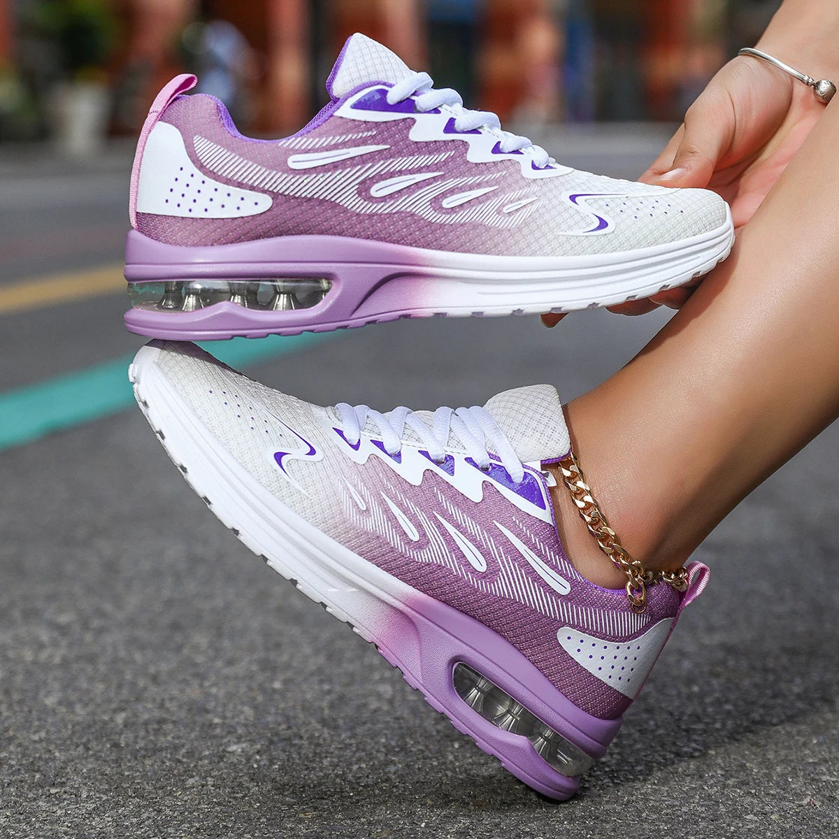 Women's sports shoes, outdoor jogging walking shoes, lightweight casual tennis sports shoes, air cushion running shoes