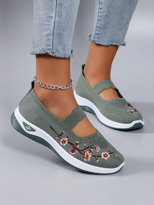 Women's sports shoes, fashionable, breathable, lightweight, non-slip, wear-resistant, casual sports shoes, flat shoes