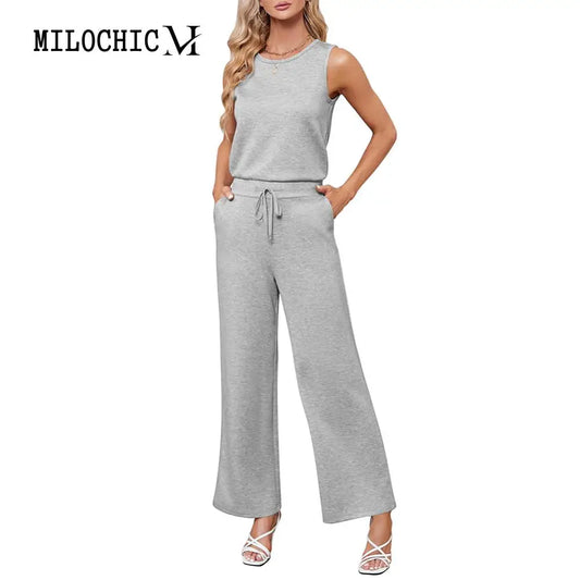 Women Summer Dressy Romper Casual Cotton Blended Crew Neck Romper Solid Color with Pockets Daily Outfit