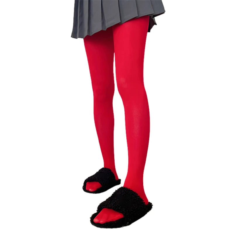 Velvet Leggings Stylish Solid Color Stretchy Tights Hosiery for Evening Outfit