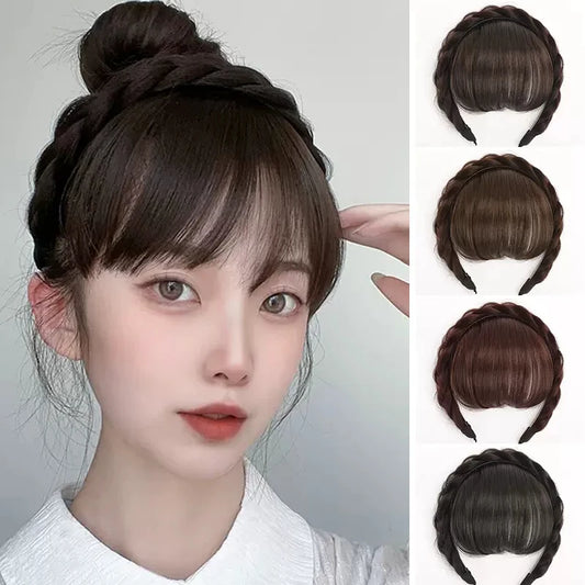 Fake Hair Bangs Hairband Hair Styling Tools Hair Clip Extension Synthetic Hair Fake Fringe False Hairpiece Clip In Bangs Headband