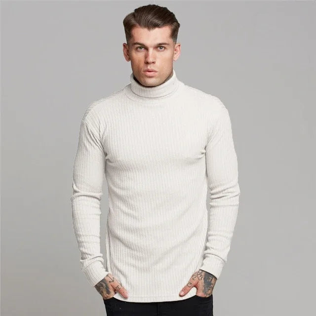 Spring Fashion Hooded Sweaters Men Casual Turtleneck Sweaters Slim Fit Sports Pullover
