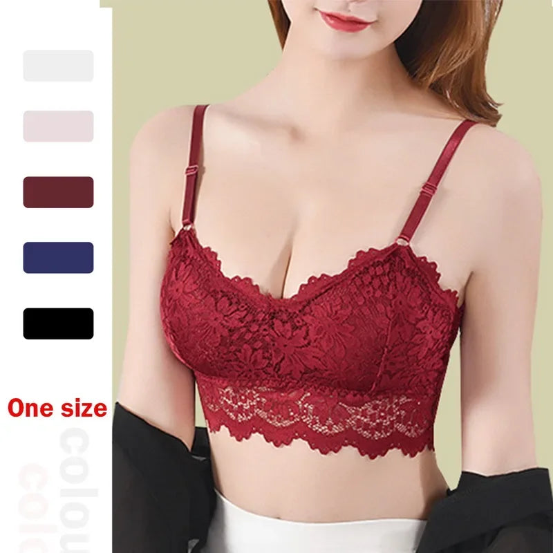 Floral Bralette Padded Push Up Lace Bras  Lingerie Corset Camis