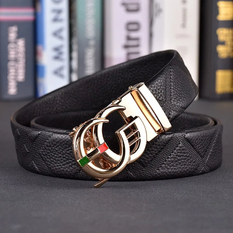 Designer fashion automatic buckle jeans high-quality material belt