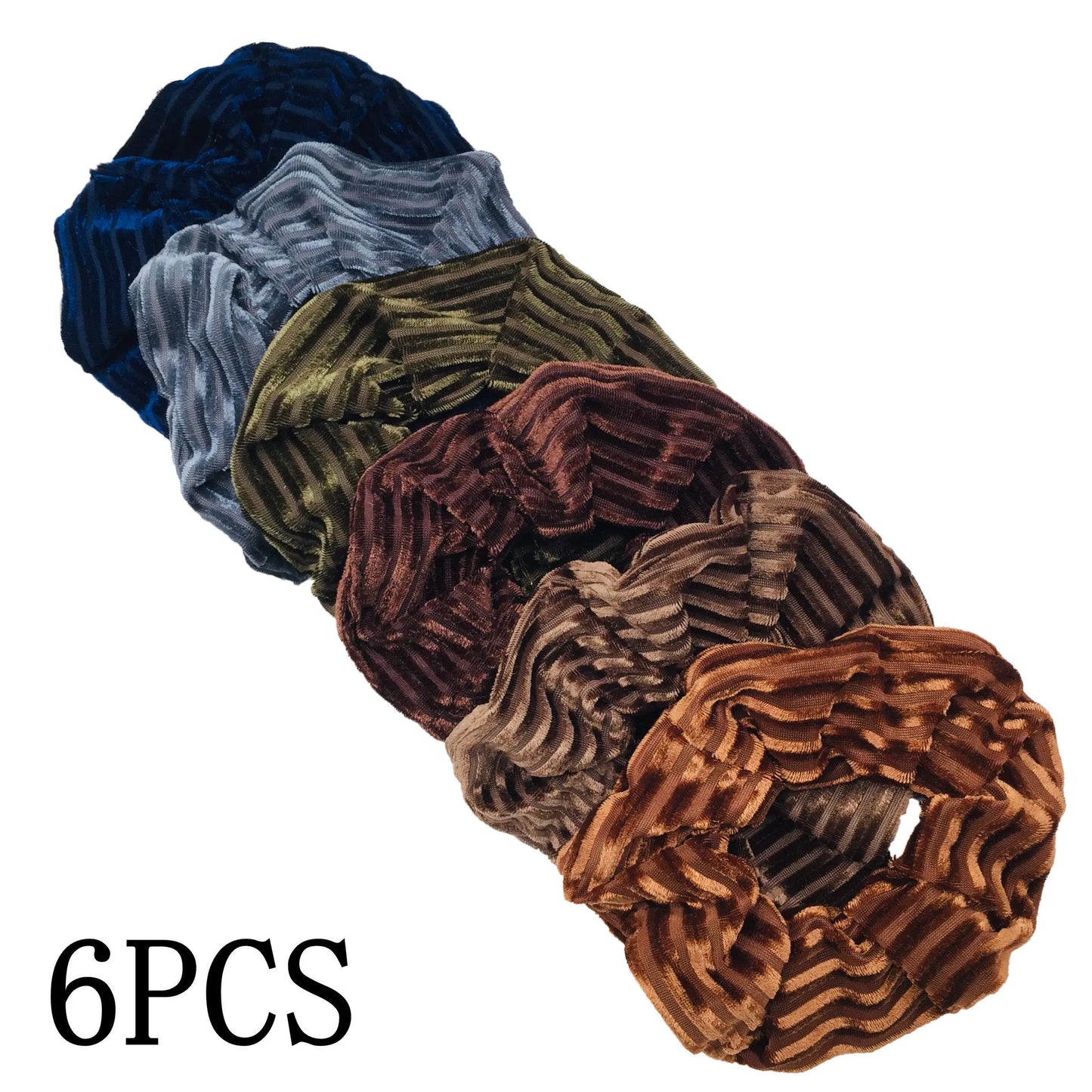 10/6/1pc hair scrunchies headband women ties velvet solid color Black set pack