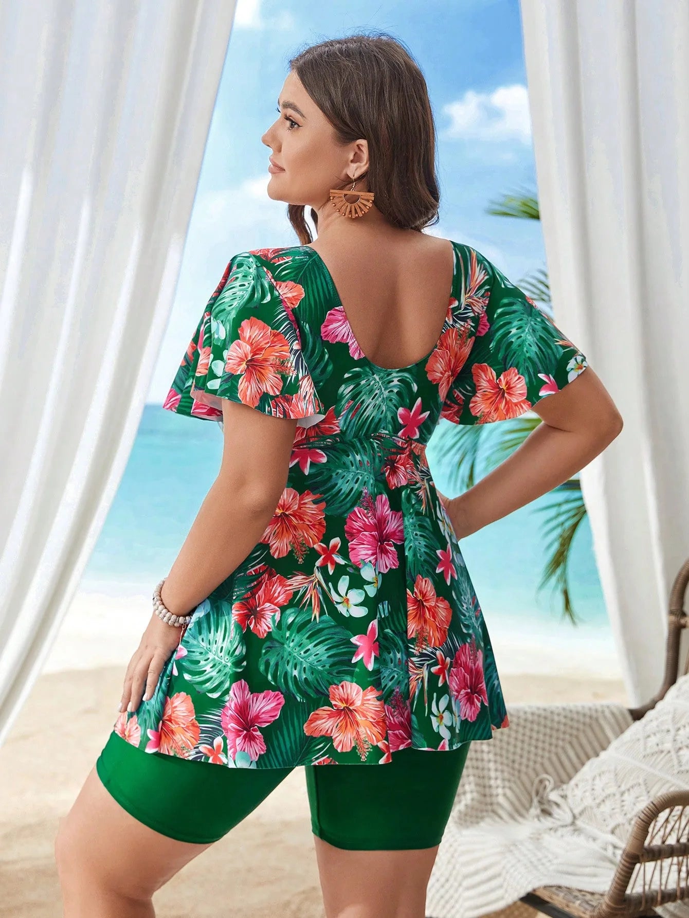 Plus Size Swimwear Women Tankini Female High Waist Swimsuit Summer Big Bikini Large Bathing Suit
