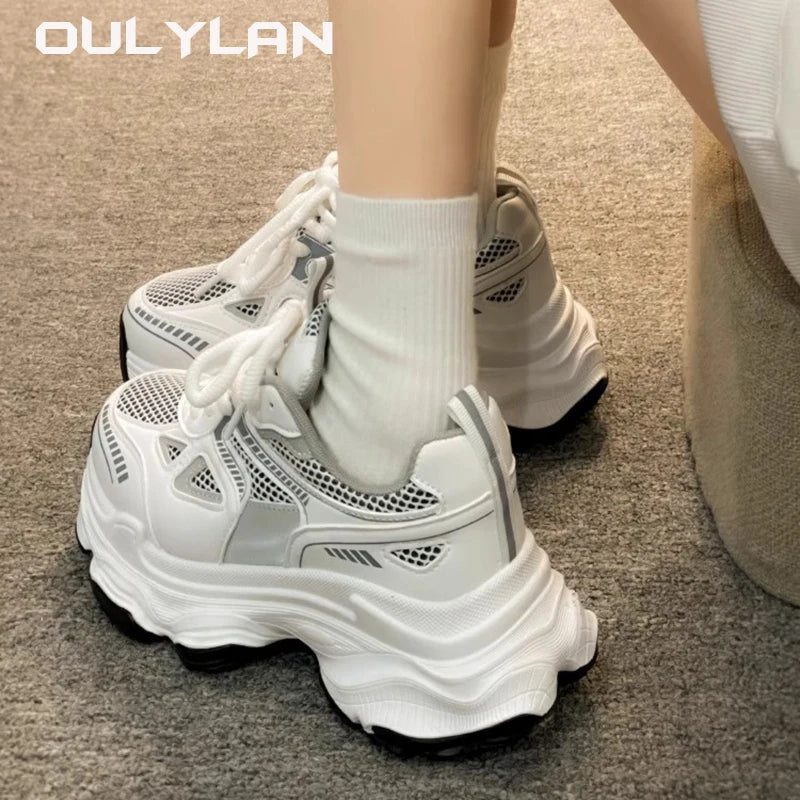 Chunky Sneakers Thick Sole Shoes Female Sports Running Shoes Casual Fitness Vulcanize Shoes