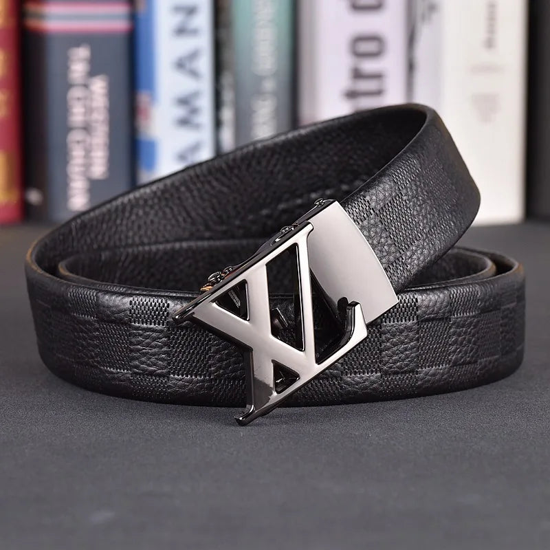 Designer fashion automatic buckle jeans high-quality material belt