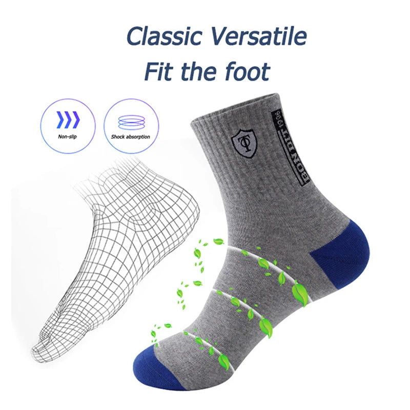 5 Pairs  Mens Sports Socks Summer Leisure Sweat Absorbent Comfortable Thin Breathable Basketball
