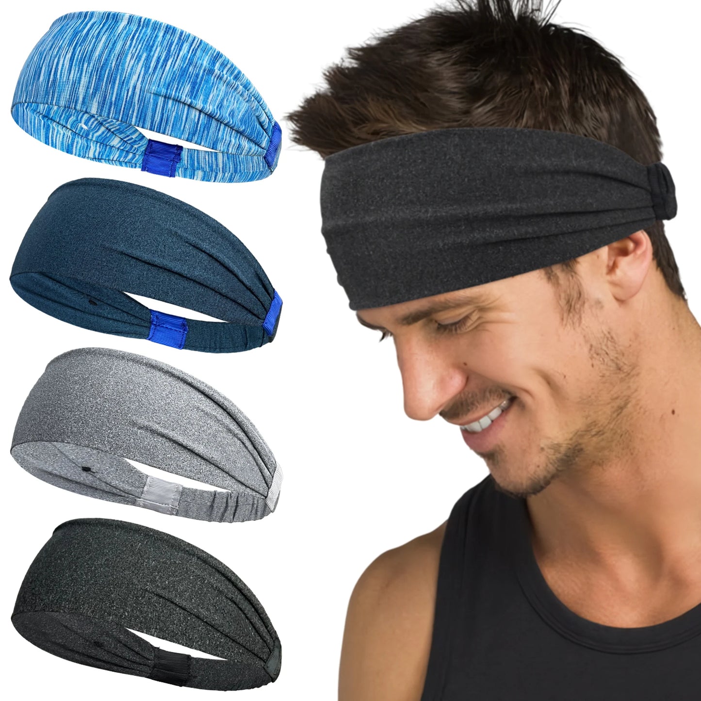Sports Headbands For Men Women Gym Yoga Sweat Hair Bands Soft Elastic Hairbands Stretch Outdoor Sport Sweatbands