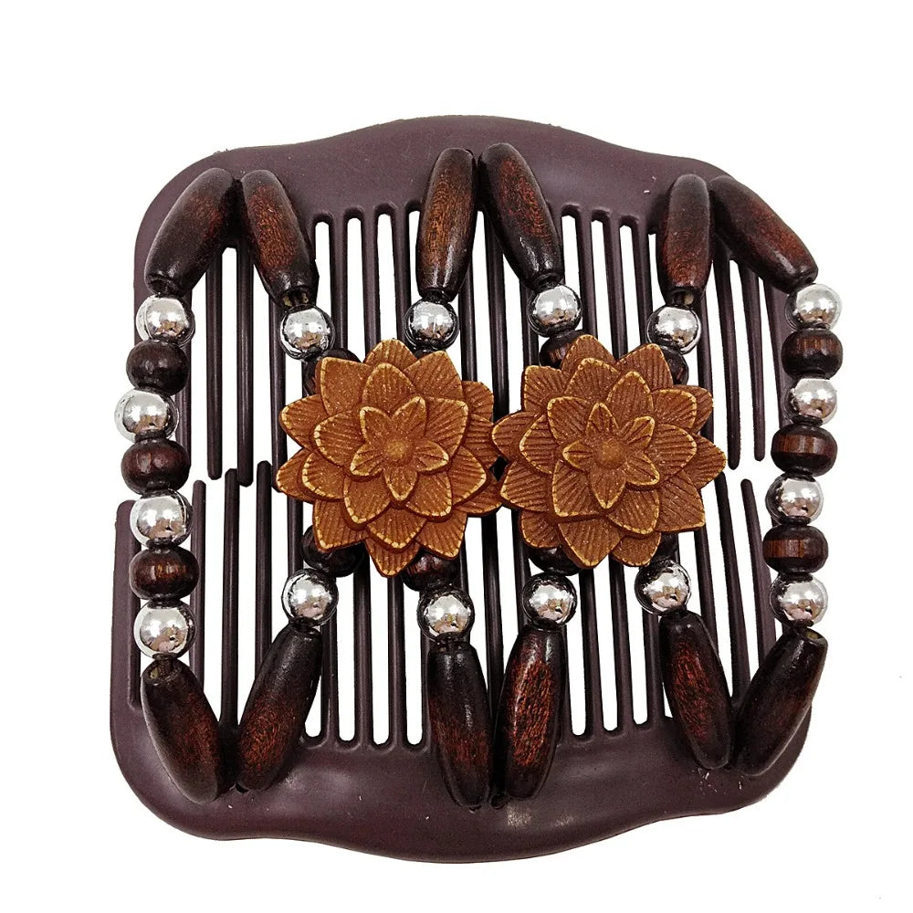 Shiny Rhinestone Beaded Hair Claws Magic Tuck Comb Updo Elastic Headwear Bun Ponytail Holder Beads Hair Combs Hair Styling Tools