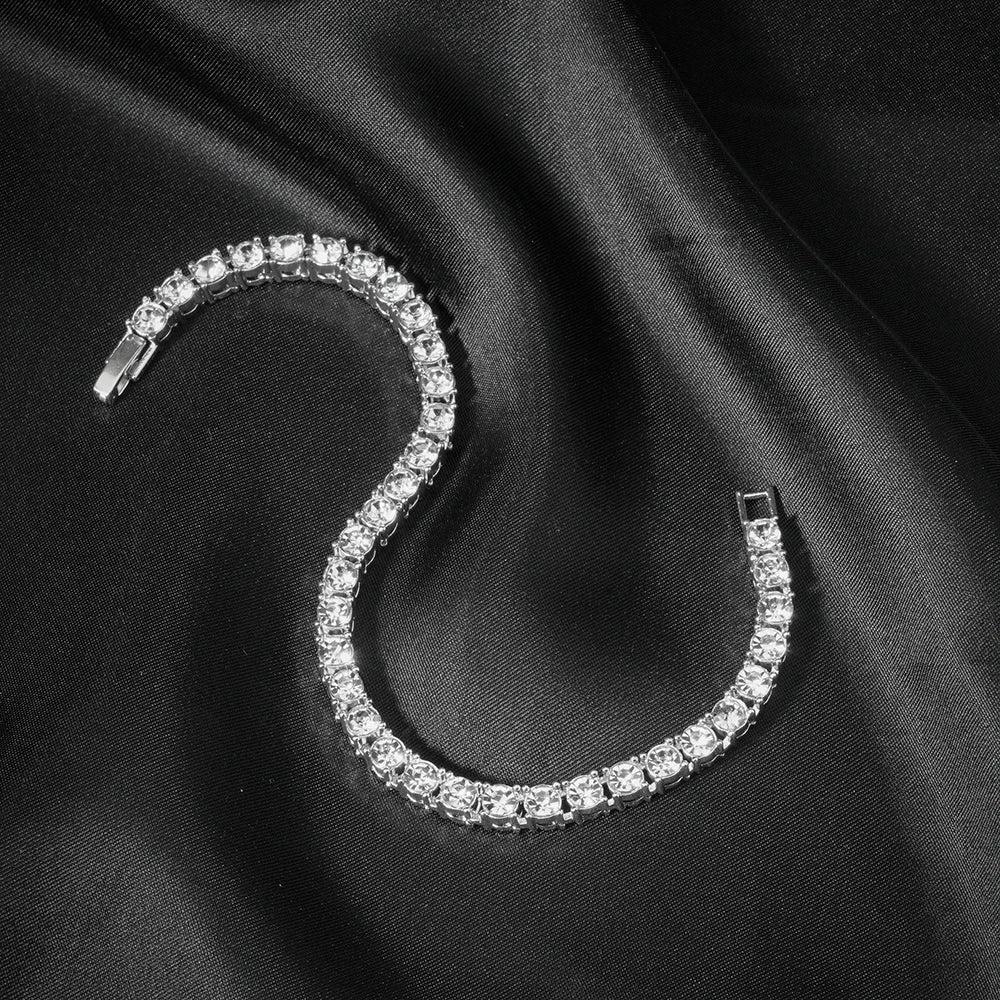 Classical 4MM Tennis Chain Iced Out Bracelet or Necklace Men Fashion Hip Hop Jewelry Women 8/16/18/20/24inch Choker