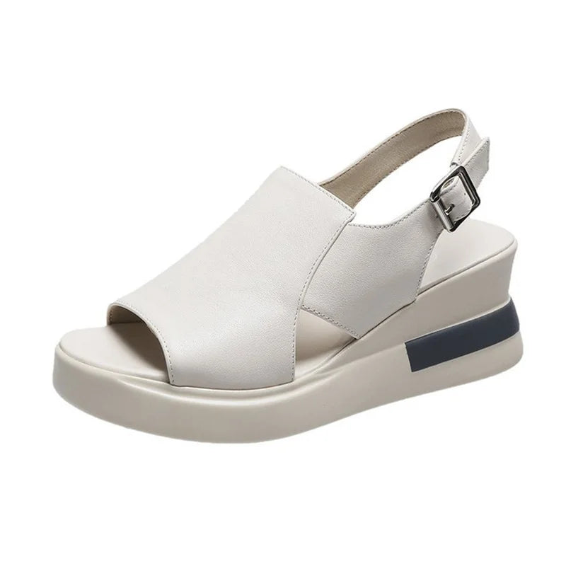 Summer Wedge Platform Sandals Fashion Retro Beach Shoes Ladies Casual Peep Toe Soft Comfortable