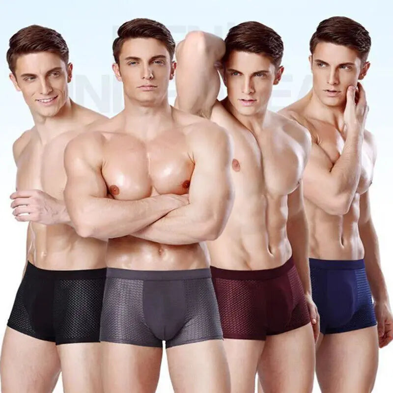 Bamboowear Bamboo Fibre Shorts Men large size Microfiber Fiber Briefs Underwear Compression Stretch plus size