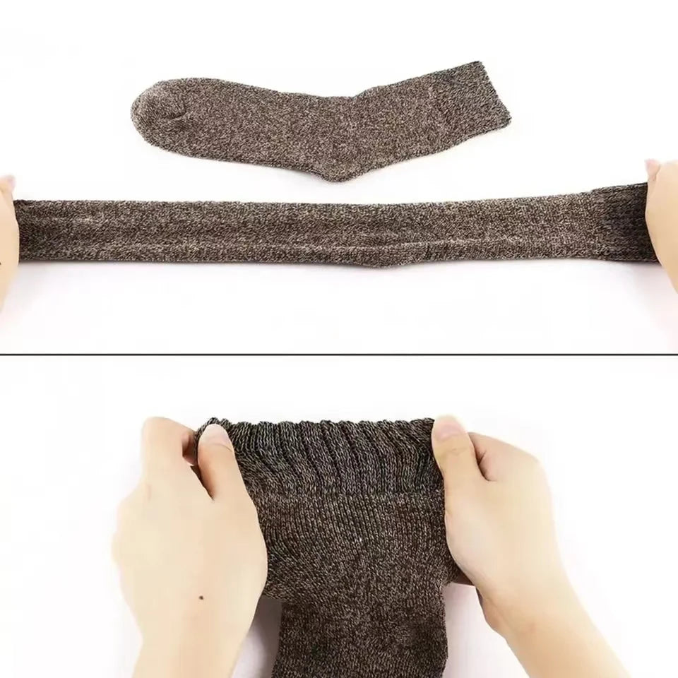 5 Pairs Autumn Winter Thick Towel Warm Socks Men And Women Keep Warm Socks Retro Solid Color Casual Wool Socks Gifts
