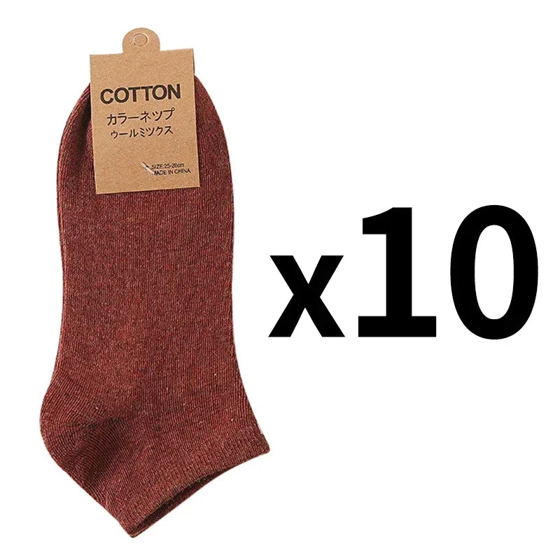 10 Pairs/Lot Men's Breathable Cotton Socks Hot Selling Low Tube Solid Color Comfortable Simple Fashion Gifts Male Ankle Sock