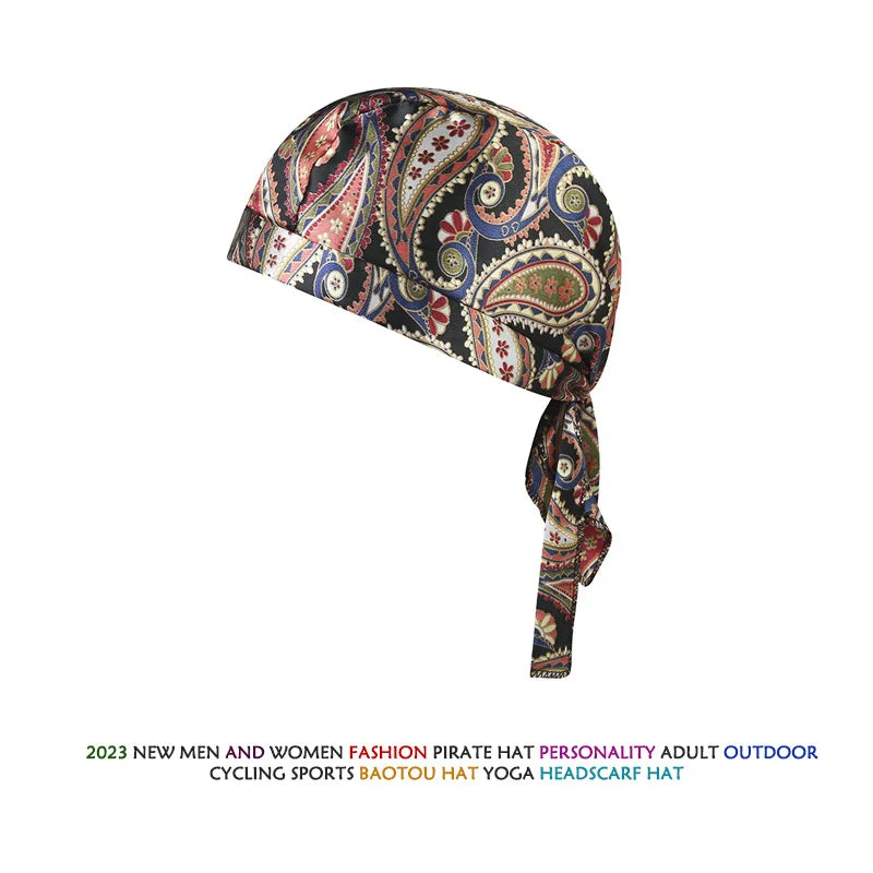 Pirate Hat Camouflage Headband Summer Handkerchief Head  Cycling Hood Sun Protection Sports Breathable Printed Headscarf