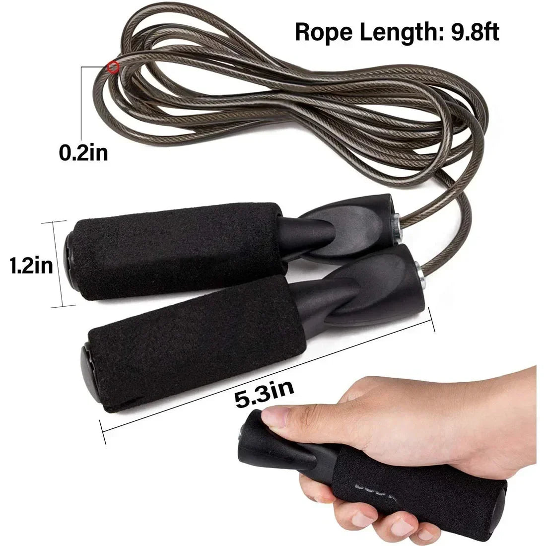 Adjustable Jump Rope For Speed Skipping Exercise Weight-Loss Fitness Women Men Steel Ropes With Bearings