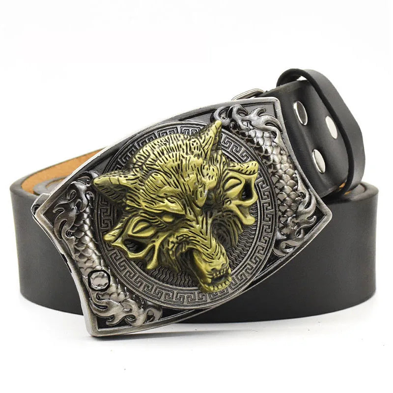 Metal West Cowboy Belt Buckle With Knife  Jeans Accessories Fit 3.8CM-4CM