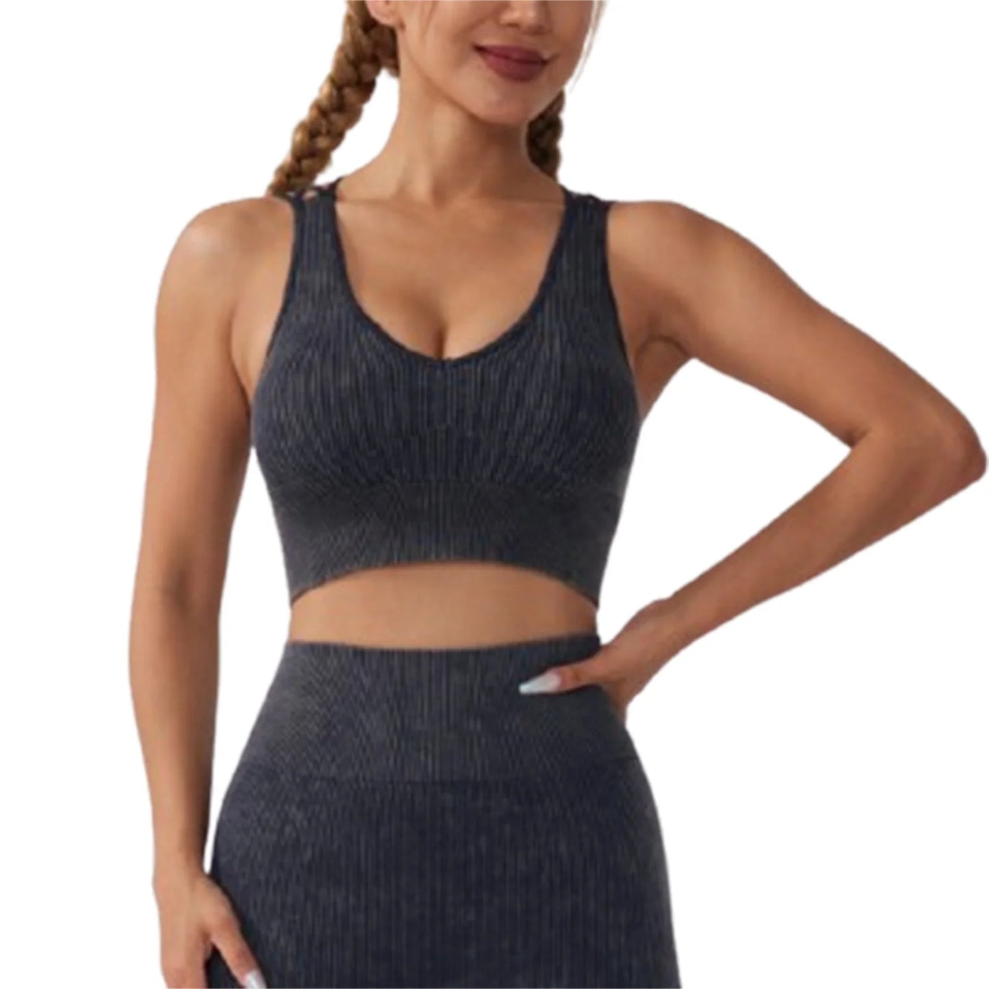 High Impact Racerback Sports Bra Breathable Quick Dry Athletic Yoga Bra