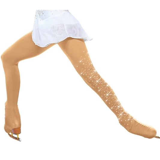 Rhinestone  Pantyhose Gymnastics Leotard Tights Fitness Legging