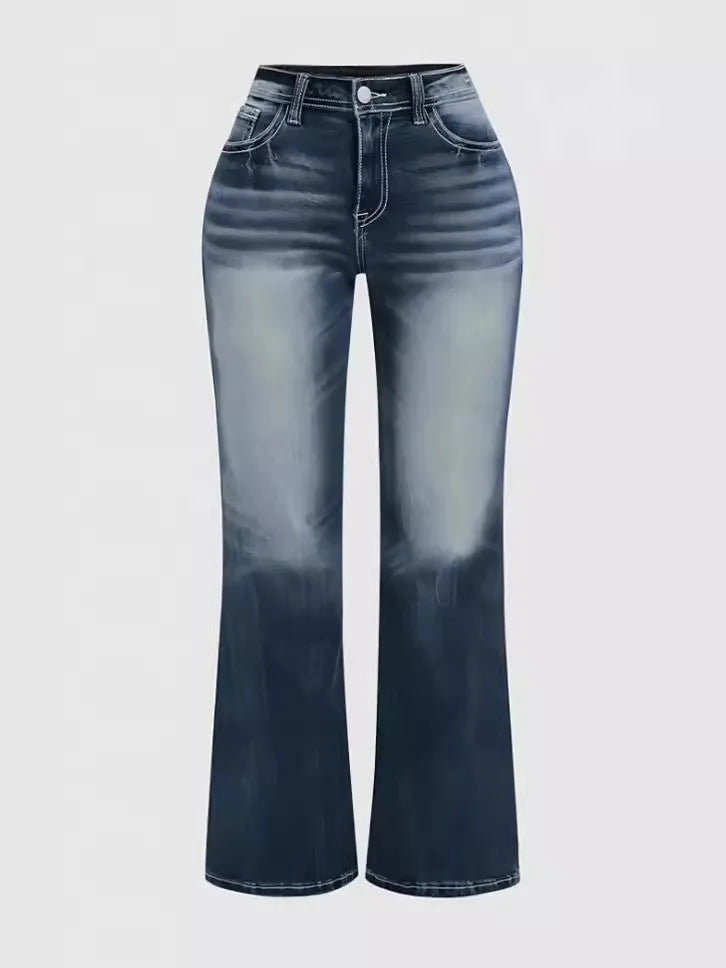 Women's Denim flared pants European and American style casual jeans suitable for daily travel