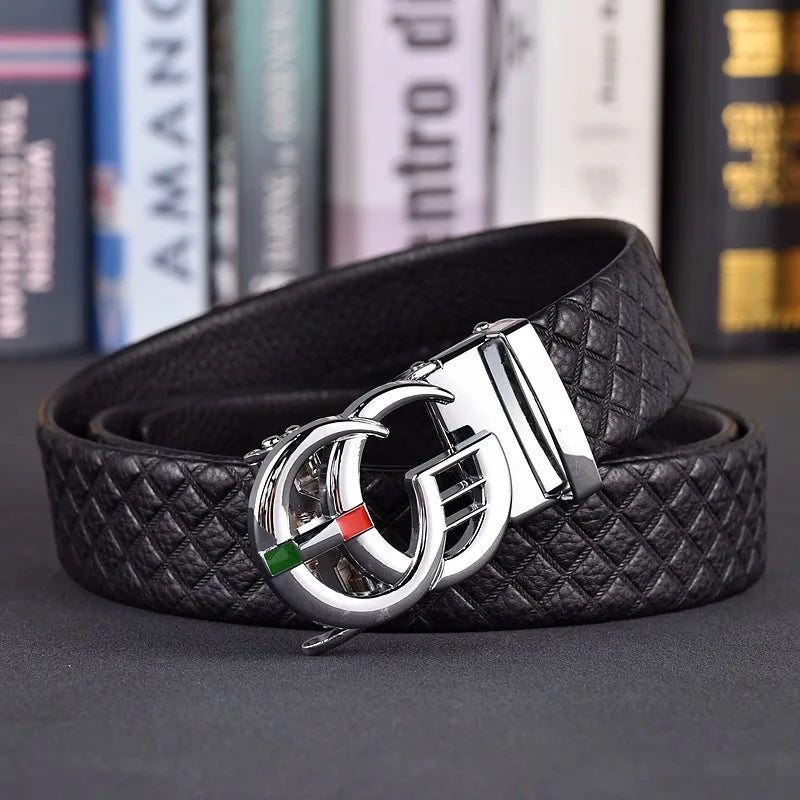 Designer fashion automatic buckle jeans high-quality material belt