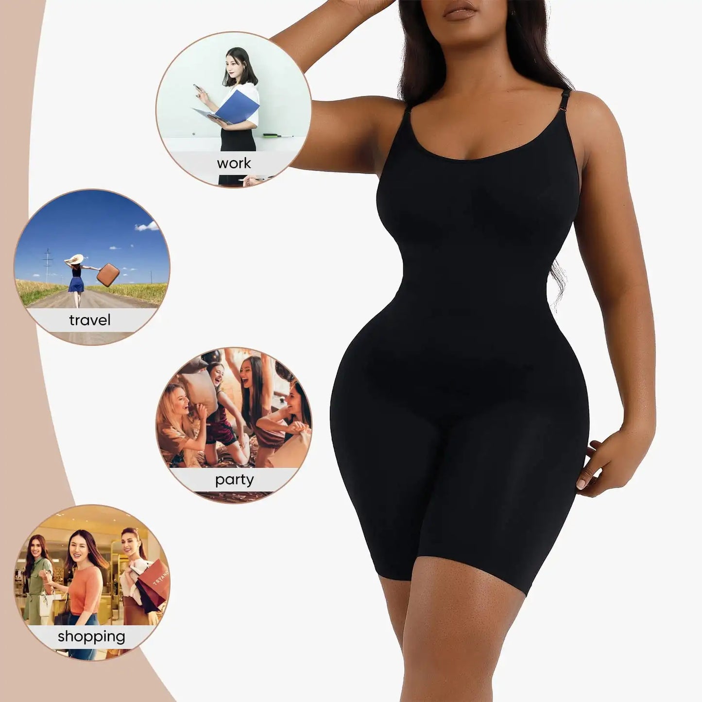 Seamless Shapewear Tummy Control Body Shaper Comfortable for Women Under Dress Thigh Slimmer Bodysuit Girdle