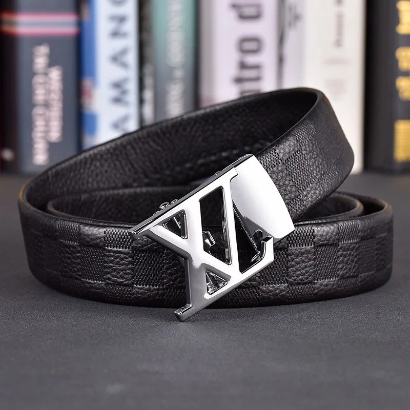 Designer fashion automatic buckle jeans high-quality material belt