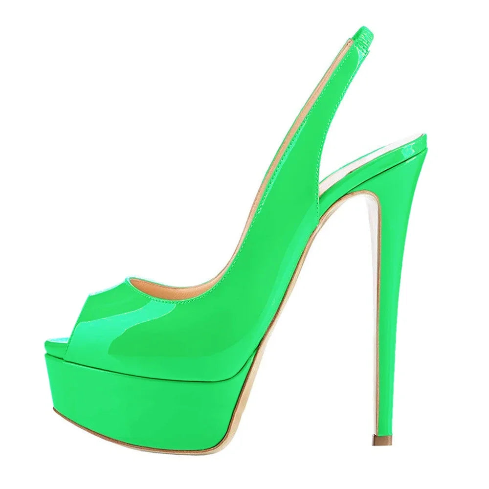 Women Sandals 14CM Super High Heels Sexy Open Toe Platform Sandals Gladiator Party Dress Shoes Plus Size