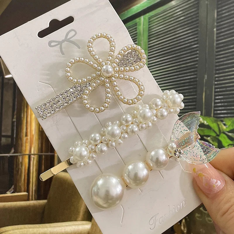Simulated Pearl Hair Clips For Women Hairpins Geometric Hair Barrettes Fashion Hairgrip Hair Accessories