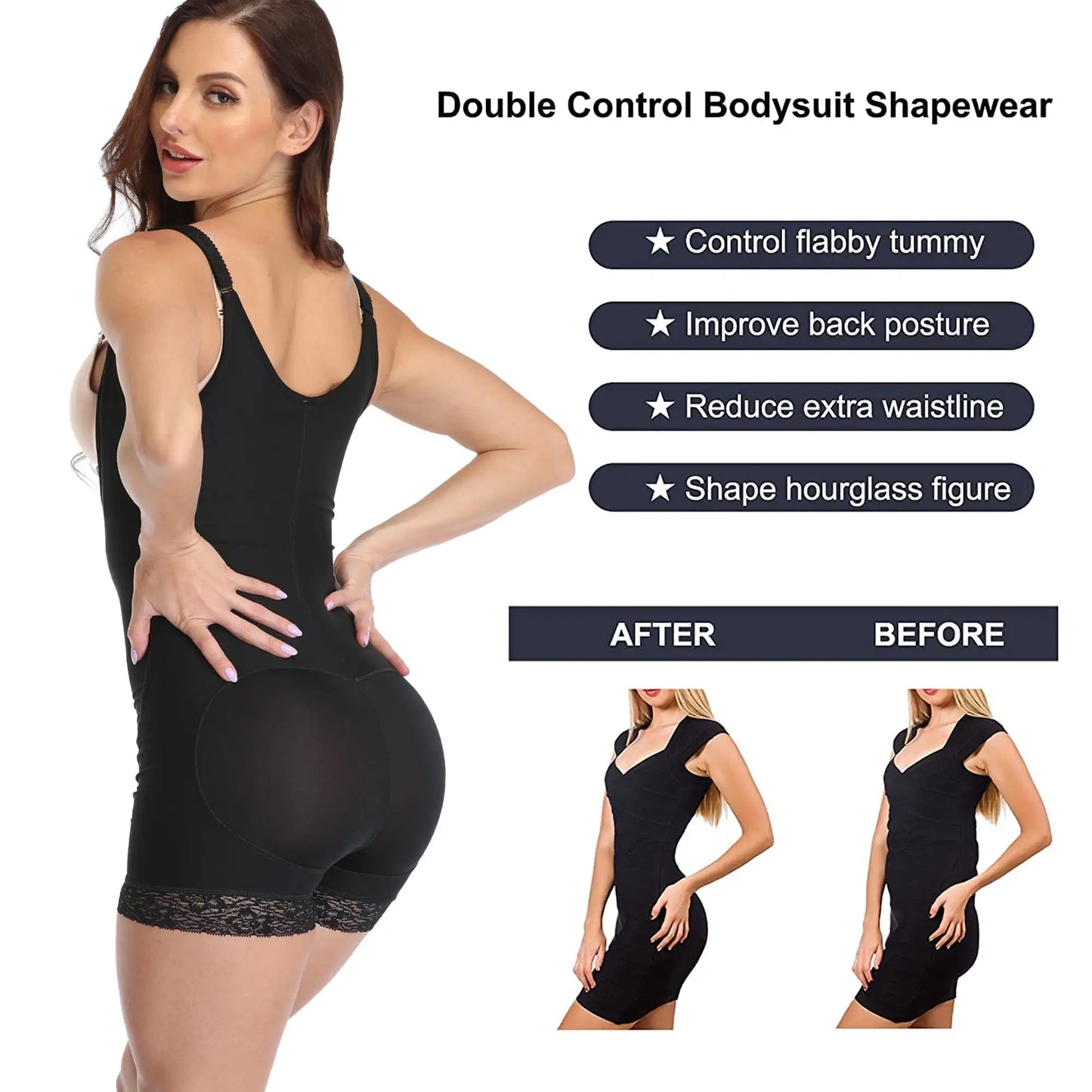 Shapewear Seamless Firm Triple Control Plus Size Thigh Slimmer Tummy Control Body Shaper