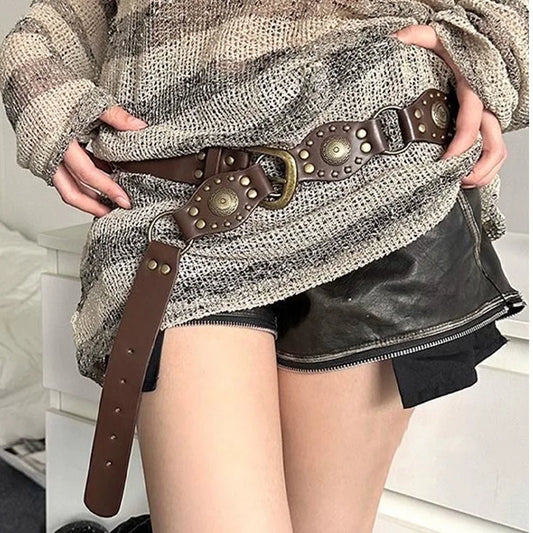 Designer Belts For Women High Quality Punk Gothic Vintage Brown Corset Belt Western Cowgirl