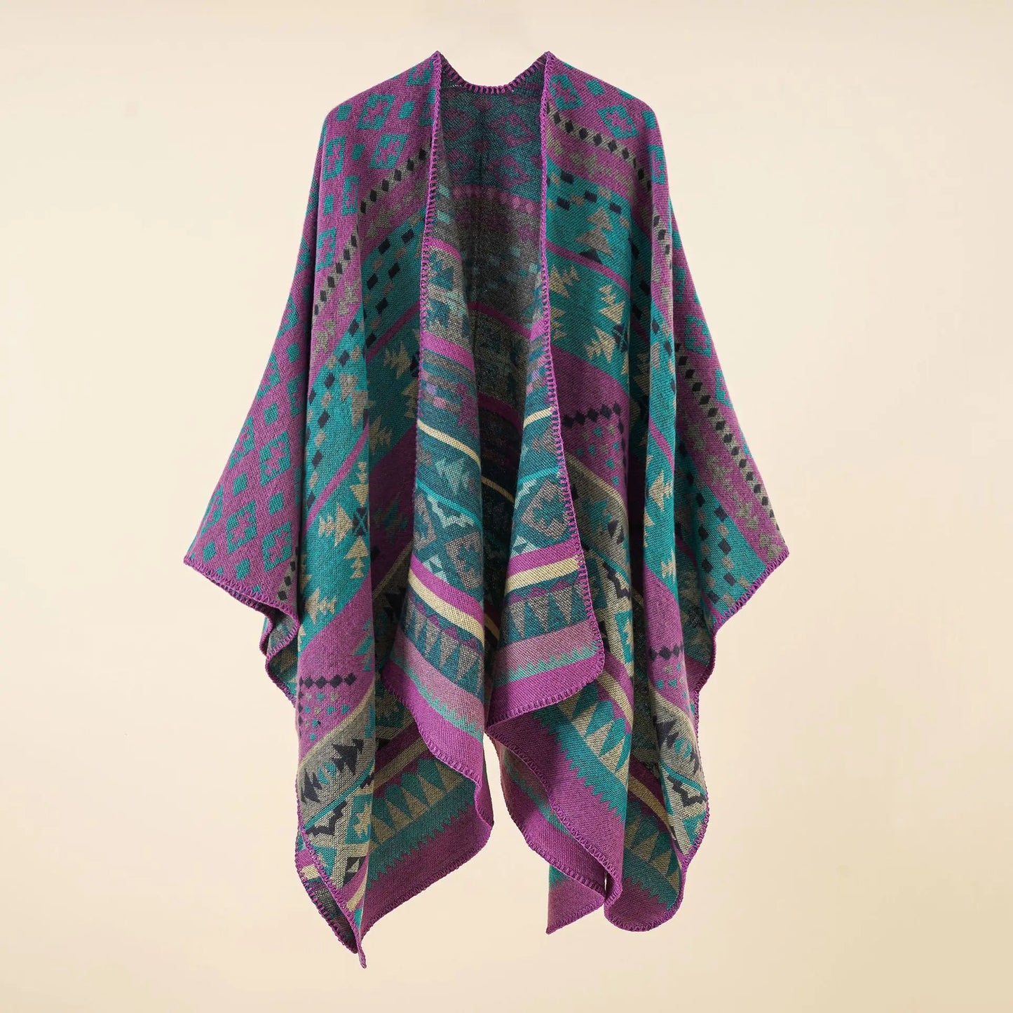 Women Luxury Imitation Cashmere Ponchos Scarf Winter Pashmina Shawl  Wrap Thick Blanket Stole