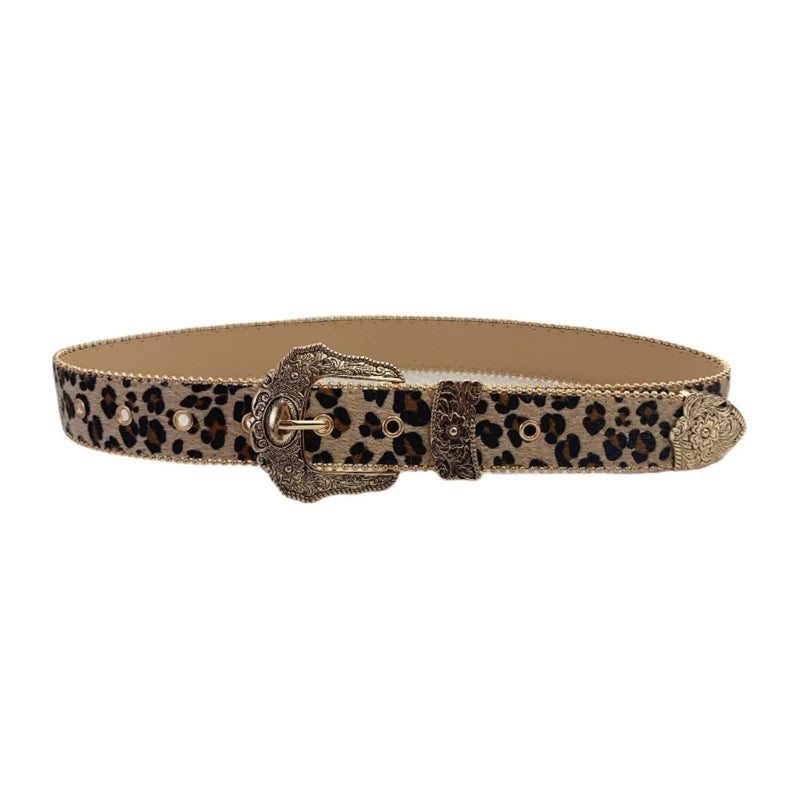 Subculture Belt Leopard Print Jeans, shorts