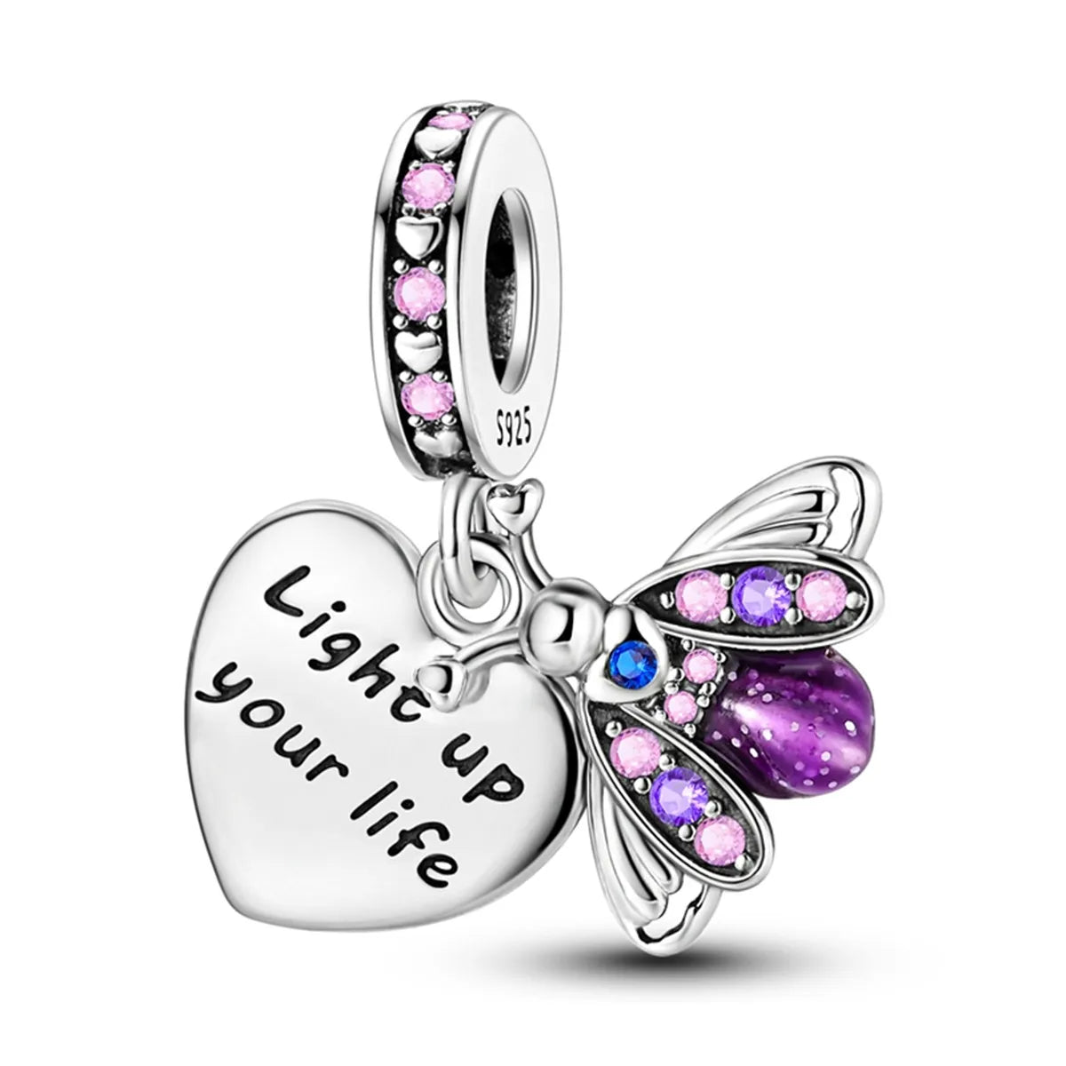 925 Sterling Silver Lion Dragonfly Animal Pendant Bracelet Charms