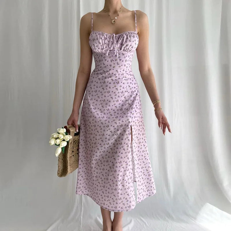 Women's Elegant Floral Beach Vacation Bodycon Streetwear Long Dress