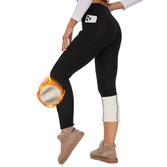 Thick Fleece Pocket legging  Thermal Leggings For Winter